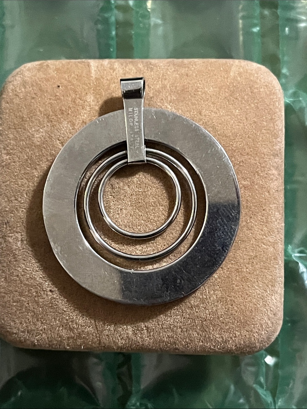 Milor Stainless Steel Multi-Ring Pendant in Silver
